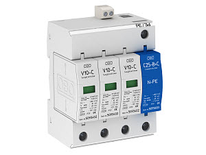 OBO V10-C 3+NPE+FS Svodič přepětí, typ 2, 3P+NPE 40kA(8/20),DS, 280V