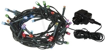 LED vánoční řetěz, 8m, multicolor, časovač