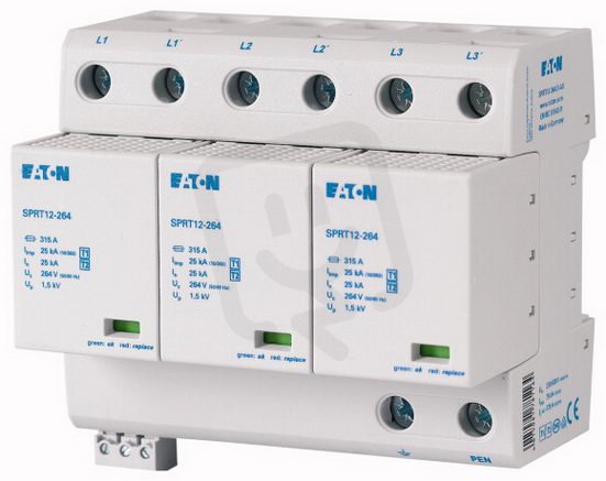 Eaton 183183 Svodič přepětí třídy T1+T2+T3(B+C+D),komplet,síť TN-C