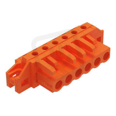 Pružinová svorkovnice THT úhlová 5,08 mm oranžová 6pól. WAGO 232-266/031-000