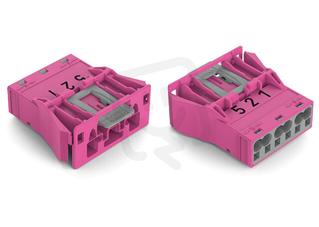 Zástrčka Snap-In 3pól. Kód. B Růžová WAGO 770-793/081-000