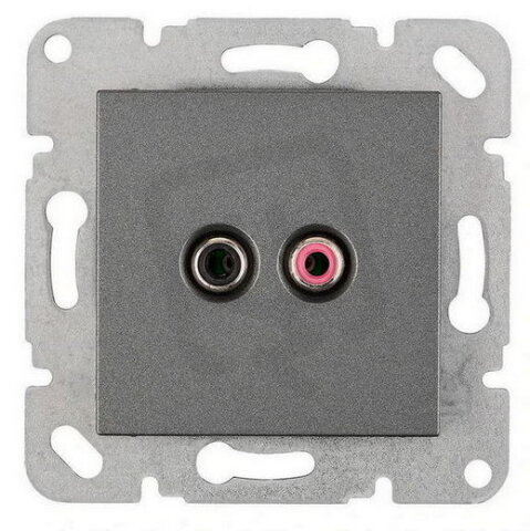 Přístroj audio 2x Cinch s krytkou, antracit SCHRACK EV114008--