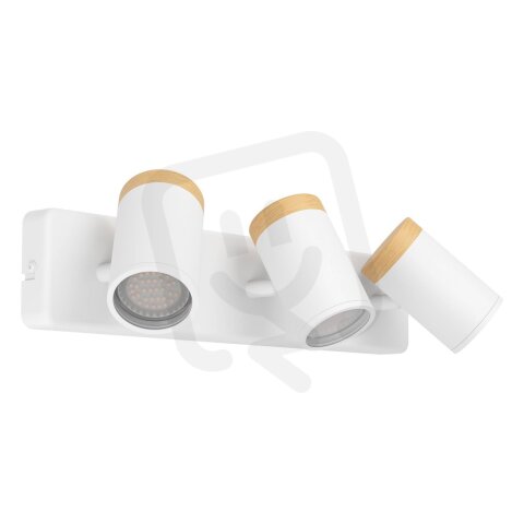 Stropní bodové svítidlo CONSUMA GU10 9W IP44 bílá/dřevo EGLO 300004