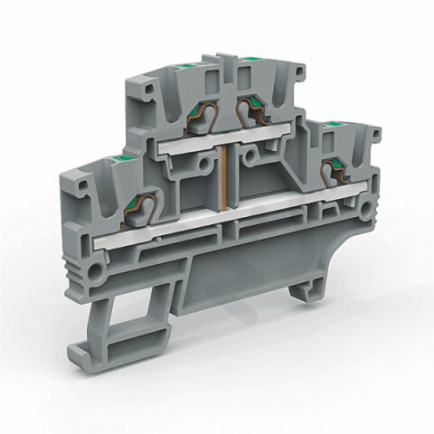 Pružinová řadová svorka push-in patrová EFD.2/CI/GR šedá MOREK EFD210GR
