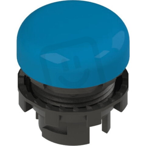 Světelná čočka d22mm, Čočka: bez symbolu, modrý, Plochý, plast, černá, IP67