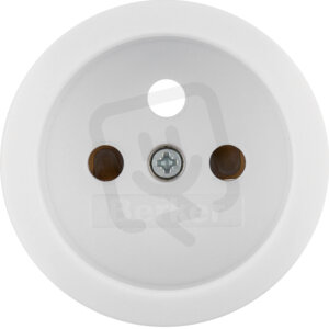 Centrální díl pro zásuvku s ochranným kolíkem, serie 1930/glas, bílá lesk