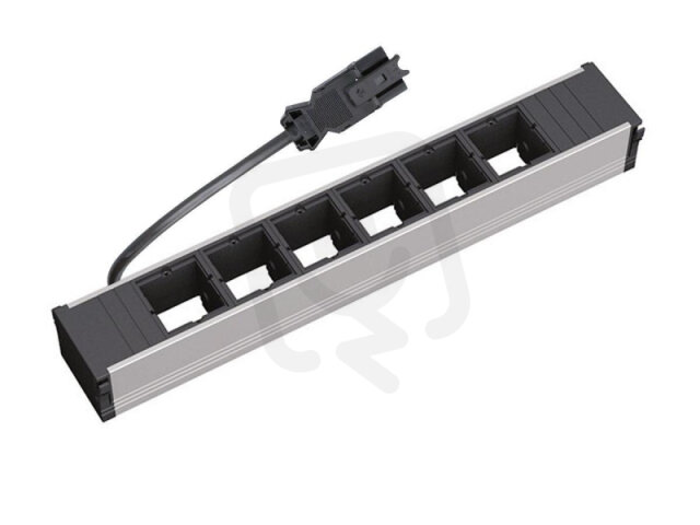 Bachman 912.001 Zásuvková jednotka CONI 6x uživ. modul, hliník/černá