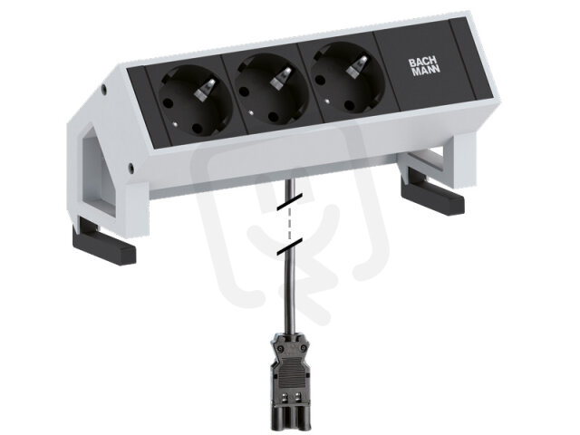 Zásuvková lišta DESK2 3x Schuko GST18i3 kabel 0,2m hliník/lakovaný elox 902.500
