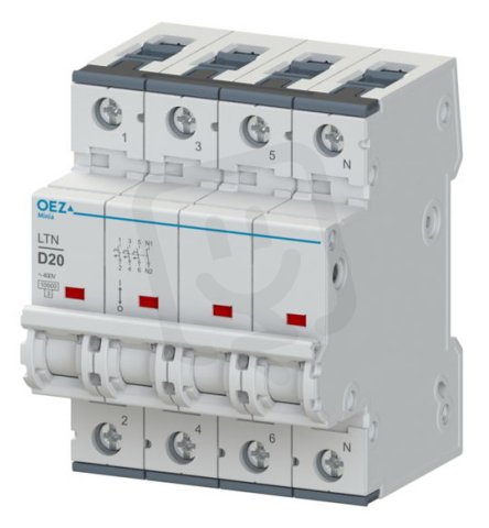 LTN-4D-3N Jistič In 4A,Ue AC 230/400V/DC 216V, ch.D, 3+N-pól, 10 kA OEZ:43233