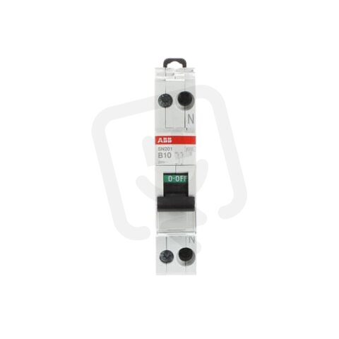 Jednofázový jistič s nulov. pólem SN201-B10 10 A char. B 6kA ABB 2CSS255101R0105