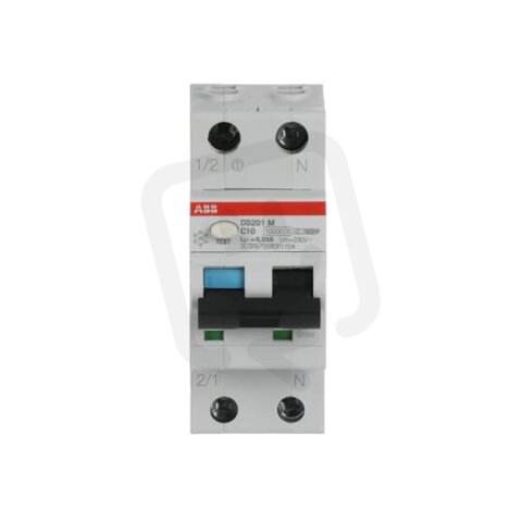 ABB DS201 M C10 F30 kombinace jistič/chránič 2P (1P+N) 10A 30mA C 10kA F