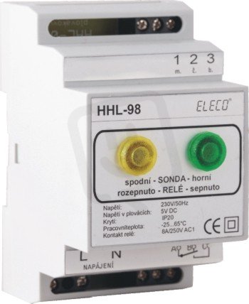 Hlídač dvou hladin vody HHL-98 230AC IP 20 ELECO 215555