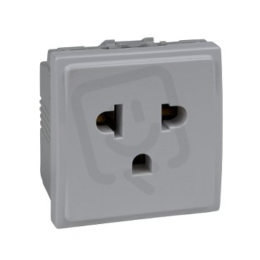 Unica Zásuvka Euro-USA, 10A/15 A, 2P+E, Polar SCHNEIDER MGU3.041.18