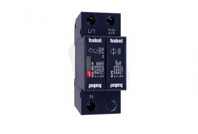 Svodič rázového přepětí HSA-385/1+1 M SPD typ 2+3 HAKEL 27530