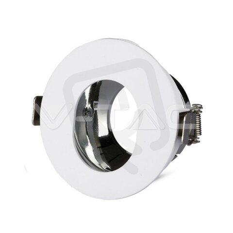 GU10 Fitting White+Chorme Round, VT-874 V-TAC SKU3164