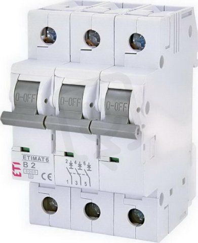 Jistič ETIMAT 6 3p B2 6kA ETI 002115510