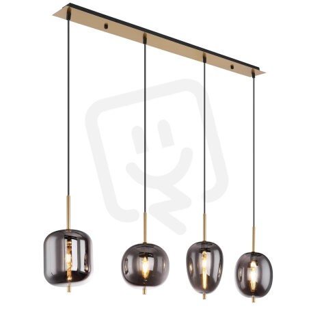 Závěsné svítidlo BLACKY I mosaz 4xE14, max. 40W 230V GLOBO 15345-4MM