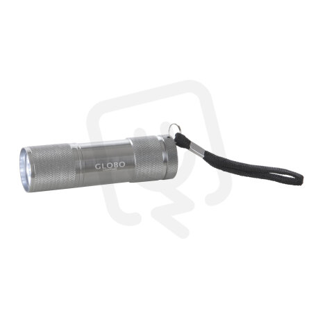 Ruční svítidlo FLASHLIGHT stříbro 9xLED 0,07W 5V, bílá. GLOBO 31903