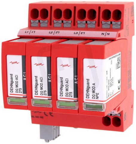 Svodič přepětí typ 2 DEHNguard MP 4-pólový Uc 275V pro TN-S systémy 942440