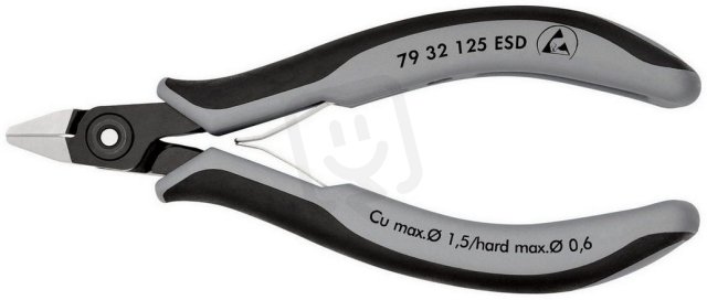 Přesné boční štípací kleště na elektroniku ESD 125 mm KNIPEX 79 32 125 ESD