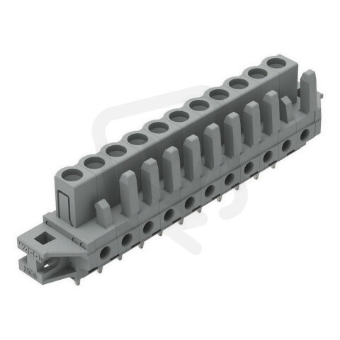 Pružinová svorkovnice THT rovná 5 mm šedá 11pól. WAGO 232-141/031-000