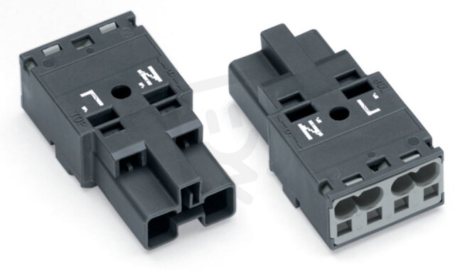 Zástrčka 2pól. Kód. L tmavě šedá WAGO 770-1172