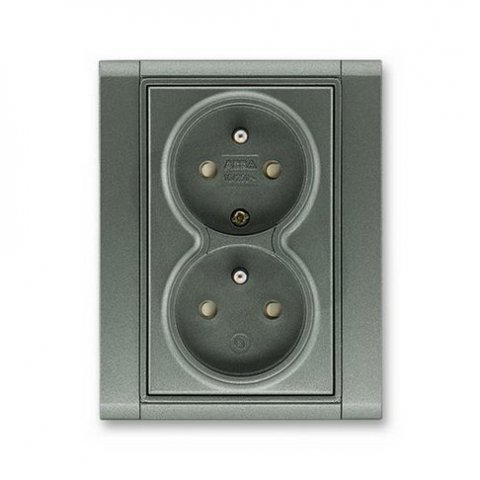 ABB Time 5512F-C02359 34 Zásuvka dvojnásobná chráněná s clonkami