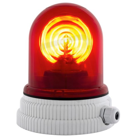 Maják signální blikající s vývodkou TYPE 200 12V ACDC IP55 M20 červená Halogen