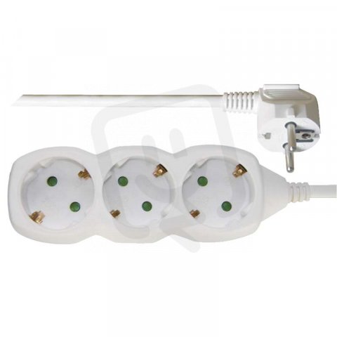 Prodlužovací kabel 2 m 3 zásuvky bílý PVC 1mm2 EMOS P0322