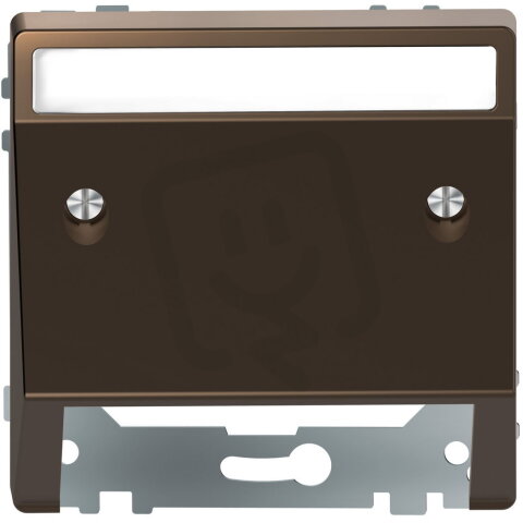 Šikmá zásuvka, Merten System D, s popisovým polem, mocca, plast MEG4540-6052