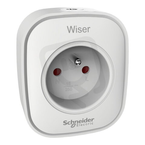 Smart plug, Wiser, francouzská, 230 V AC, 13 A, 2P +E, bílá SCHNEIDER CCTFR6500