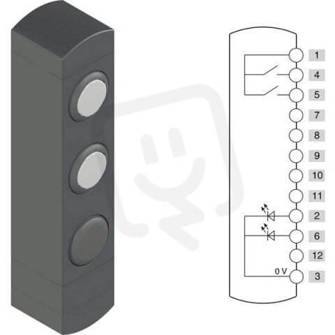 Ovládací jednotka BN 3 prvky (konfigurace B10) Konektor M12,12 pólů, IP65