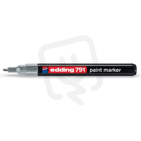 Permanentní pero, lakový popisovač s kulatým hrotem 1-2mm EDDING 791 stříbrná