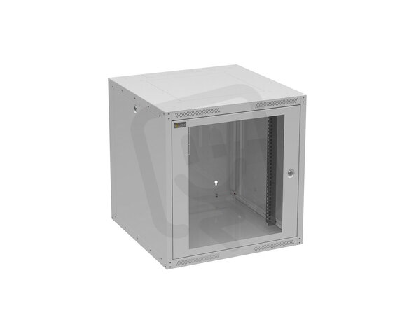 Nástěnný nýtovaný rozvaděč GrandN DUO 12U s prosklenými dveřmi,hl.600mm 83000985
