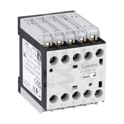 Lovato 11BGP0910D024 3P MINIstykač+1V 9A AC3 DC zadní pájecí svorky