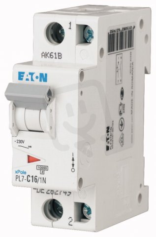 Jistič PL7-C16/1N, char C, 1+N-pólový, 10kA, 16A EATON 262749