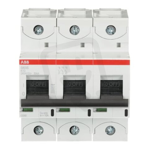 S803S-K10 jistič 3P char. K 10A s klecovou svorkou Icu 50kA ABB 2CCS863001R0427