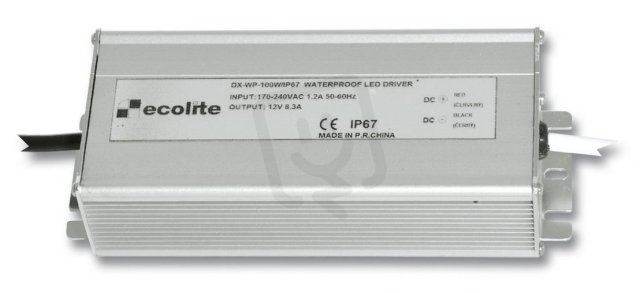 Elektronické trafo,230V-12V,8.3A,100W ECOLITE DX-WP-100W/IP67