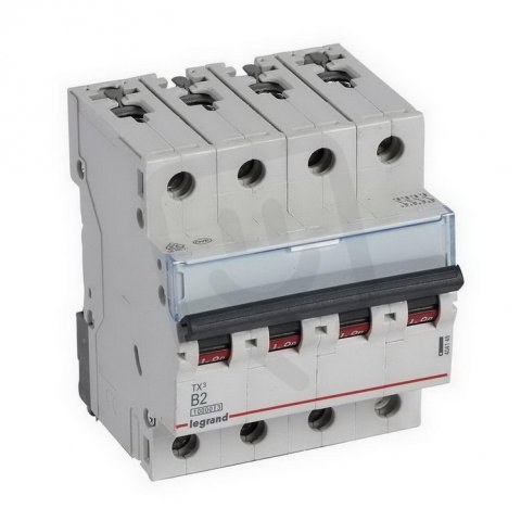 TX3 JISTIČ, 4 PÓLOVÝ, CHAR. B, 2A 10000A LEGRAND 404148