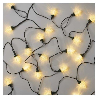 LED vánoční řetěz šišky, 9,8 m, venkovní i vnitřní, teplá bílá, programy