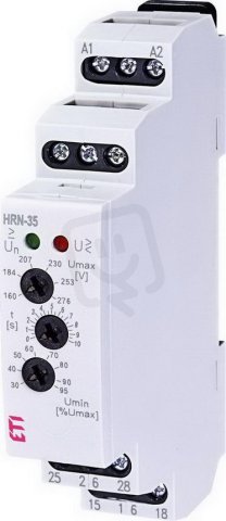 Napěťové monitorovací relé HRN-35, 1xCO,16A, 160-276V AC, 0-10s ETI 002471401