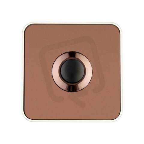 Tlačítko Piccolo Piazza, bronz-bílá, IP44, čtvercové GROTHE 64184