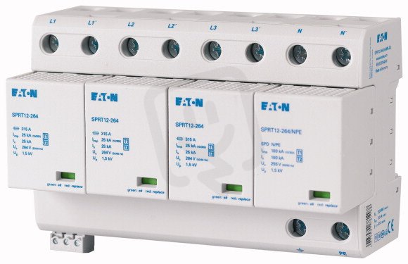 Eaton 183185 Svodič přepětí třídy T1+T2+T3(B+C+D),komplet,síť TN-S,3+1