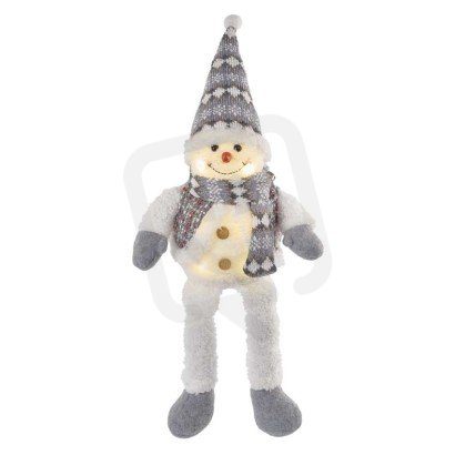LED vánoční sněhulák sedící, 31 cm, 3x AA, vnitřní, teplá bílá EMOS DCFW02