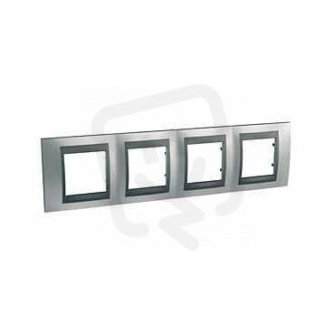 Unica Top Krycí rámeček čtyřnásobný, Cromo mat/Grafit SCHNEIDER MGU66.008.238