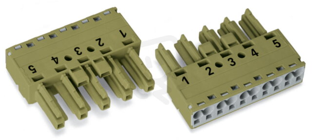 Zdířka 5pól. Kód. B světle zelená WAGO 770-265