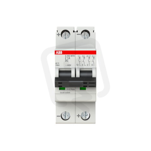 ABB S202MTR-Z1 DC, dvoupólový jistič, 1A, Z, 10kA, určeno pro drážní aplikace