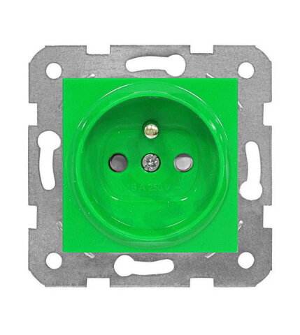 Zásuvka ČSN bezpečnostní clonka, šroubové svorky, zelená SCHRACK EV101260--