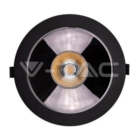 V-TAC LED Downlight 30W COB Reflector Black Housing 6400K