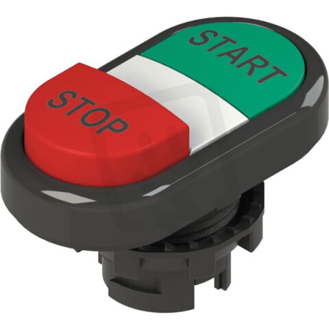 Dvojité tlačítko d22mm, plast, černá, IP67 PIZZATO E21PDSL1AAAP